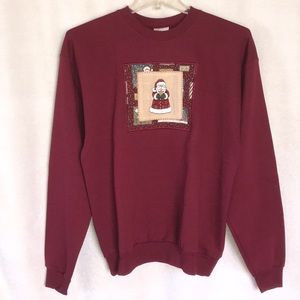 Vintage embroidered Christmas sweatshirt. size M